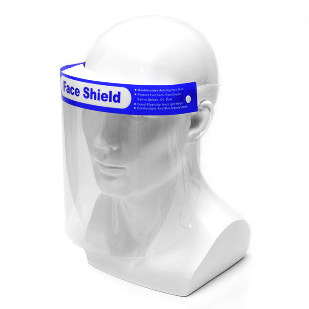Face Shield with Blue Label