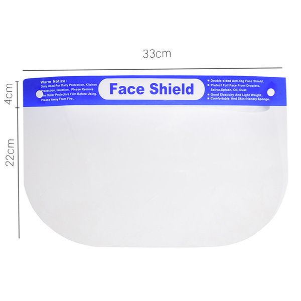Face Shield with Blue Label