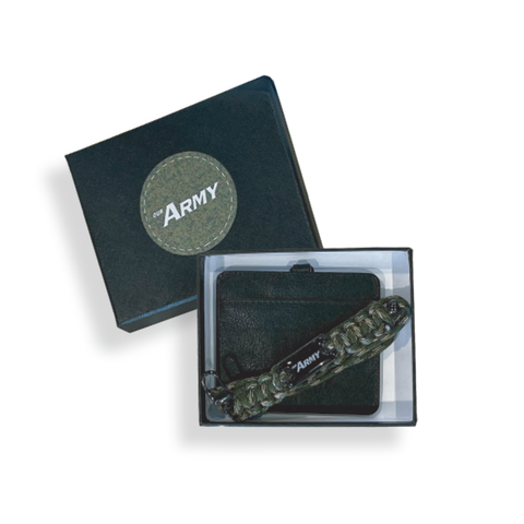 Camo Paracord Lanyard and PU Leather Card Holder