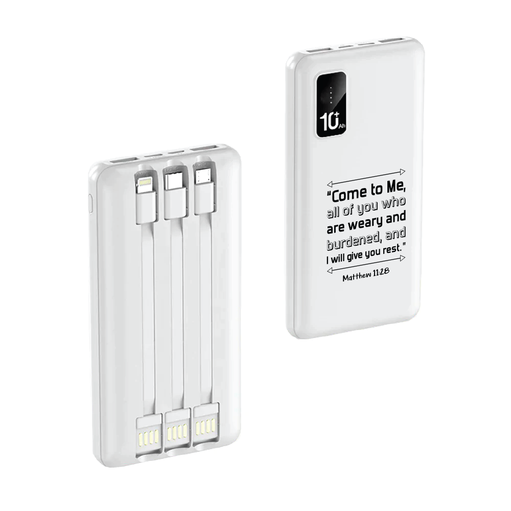 Mathew 11:28 10000mAh Powerbank(White)